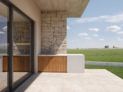 Covered veranda with BBQ area, 5 Bedroom Bungalow in Tala (render)
