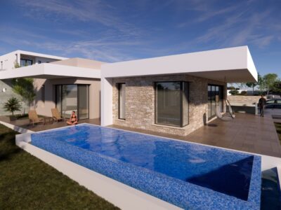 Private overflow pool of 5 Bedroom Bungalow in Tala Paphos (render)