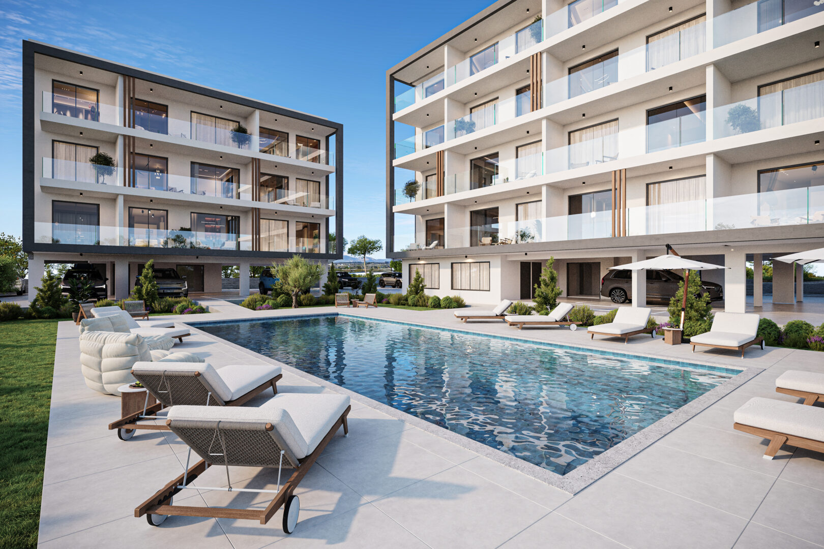 Modern Apartments with Pool and Gym