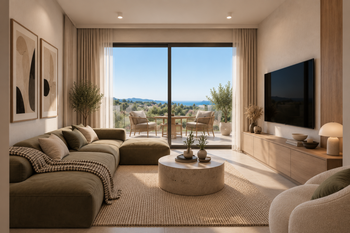 Modern 2 Bedroom Apartment with Covered Veranda in Paphos City Centre