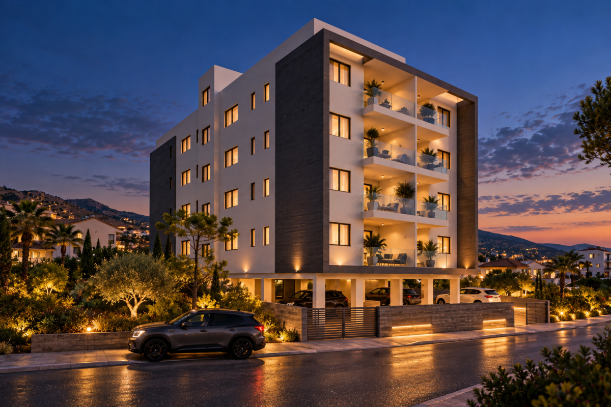 Modern 2 Bedroom Apartment with Covered Veranda in Paphos City Centre