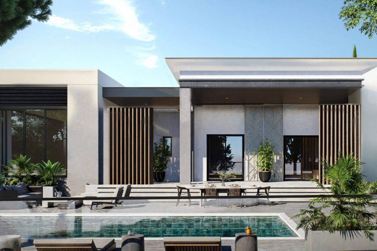 Render of contemporary 7 Bedroom Villa with private pool in Tala, Paphos