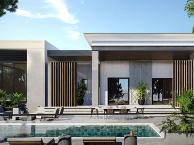 Render of contemporary 7 Bedroom Villa with private pool in Tala, Paphos