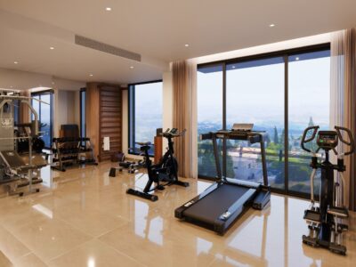 Render of private home gym