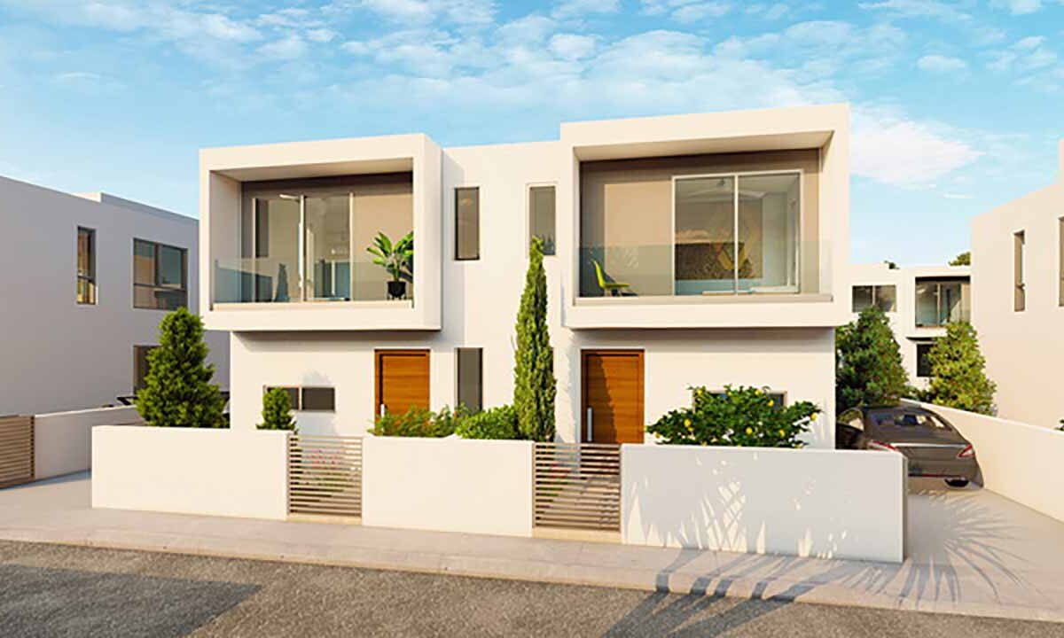 3 Bedroom Semi Detached House in Mandria, Paphos - front elevation