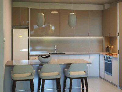 Kitchen render of 3 Bedroom Apartment in Paphos