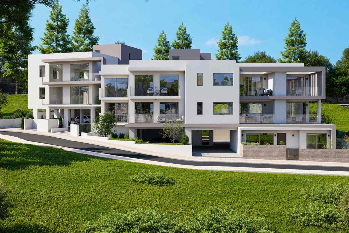 Render of the boutique apartment development in Mesogi Paphos