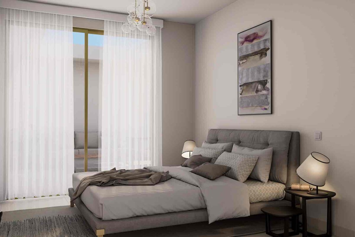 Interior render of the bedroom
