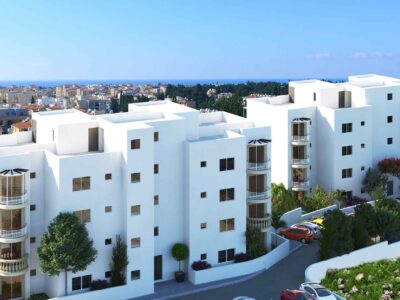Render of the apartment building in Universal Paphos