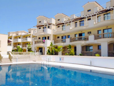 Communal swimming pool within the residential development in Universal Paphos