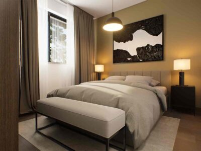 2 Bedroom Apartment in Prodromi Polis – interior render of a bedroom