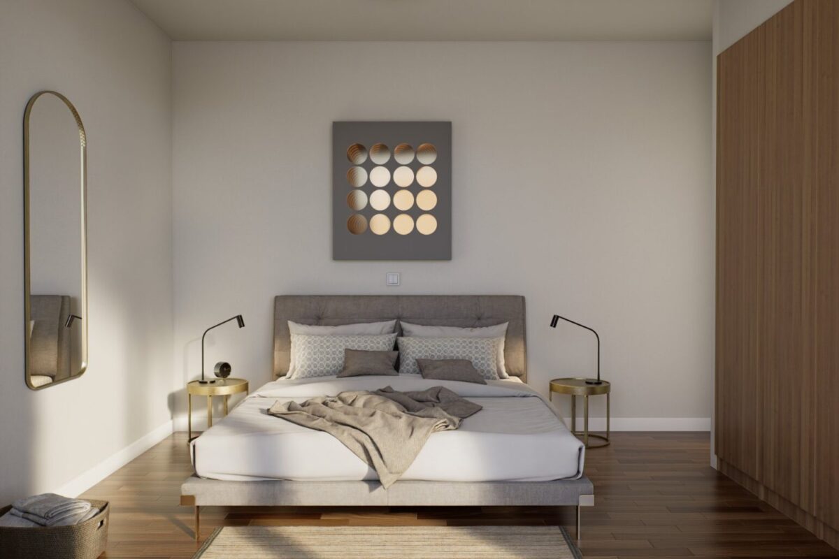 Bedroom interior in a 4 Bedroom villa, Lower Chloraka (render)