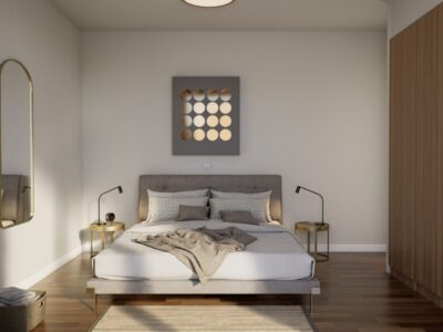 Bedroom interior in a 4 Bedroom villa, Lower Chloraka (render)