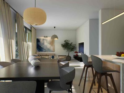 2 Bedroom Apartment in Prodromi Polis – interior render of the dining area