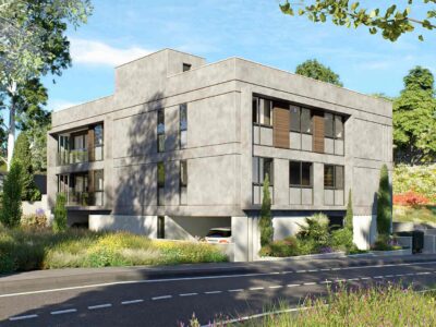 3 Bedroom Apartment in Prodromi Polis – exterior render with landscaped surroundings