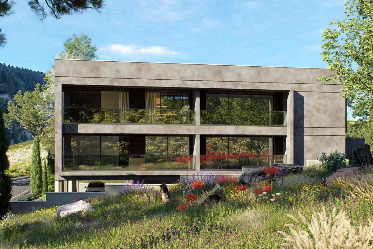 2 Bedroom Apartment in Prodromi Polis – exterior render of the side elevation