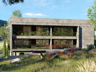 3 Bedroom Apartment in Prodromi Polis – exterior render of the side elevation