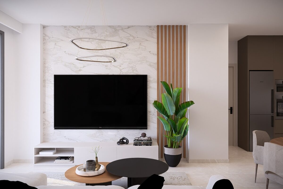 Render of a 1 Bedroom Apartment interior in Geroskipou, Paphos