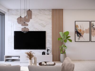 Render of a living room in a 2 Bedroom Apartment in Geroskipou, Paphos